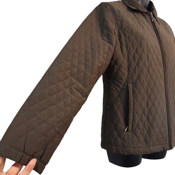 Page & Tuttle Women's Brown Quilted ZIP Up Jacket Sz S - Picture 5 of 8